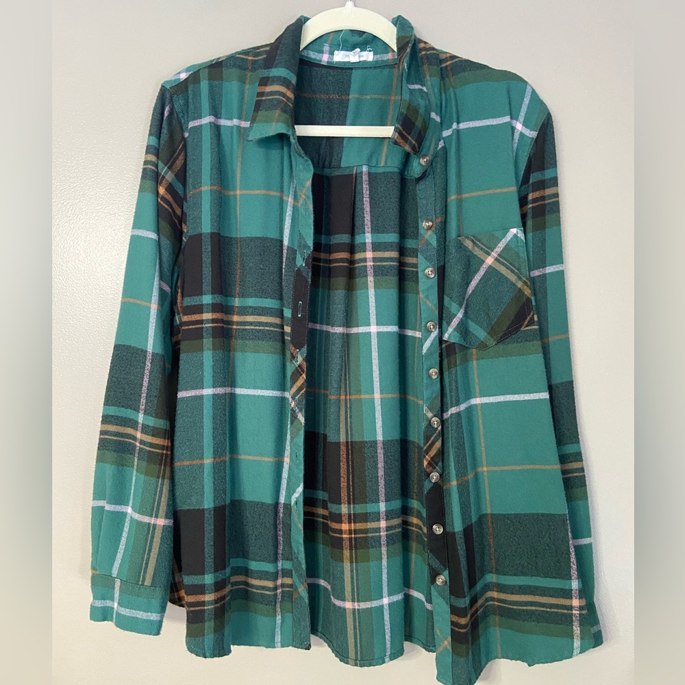 Maurices Green Plaid Shirt